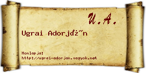 Ugrai Adorján névjegykártya